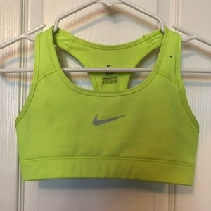 Neon nike sports bra